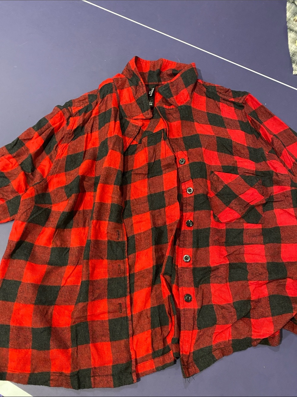 Red & Black Buffalo Plaid Women’s Flannel Shirt